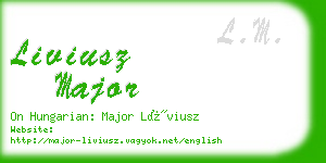 liviusz major business card